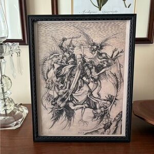 Demons From Hell Temptation of St. Anthony Framed Print 12x15 Martin Schongauer